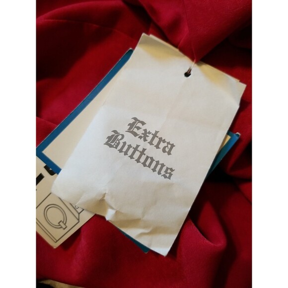 Vintage Leslie Fay Women Size 16 Red Padded Shoulder Button Down Blazer Jacket - Picture 8 of 10